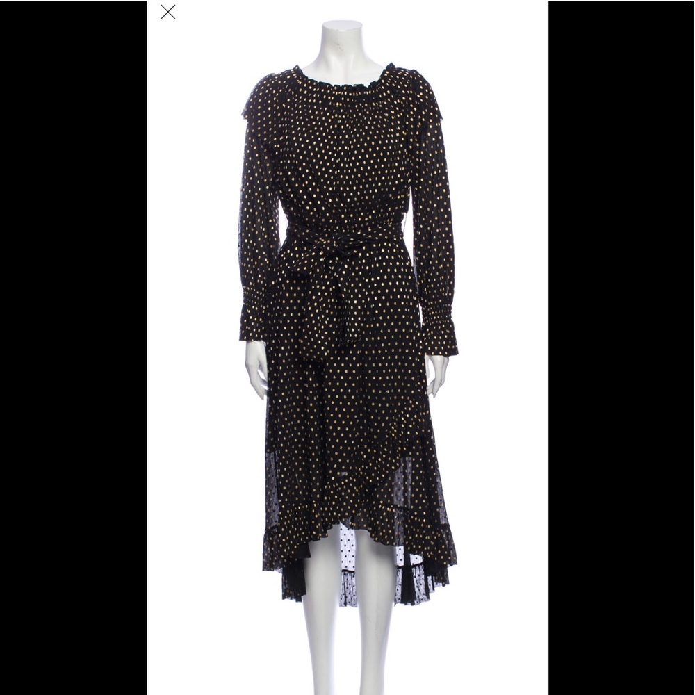 Shoshanna Blk w/polka dot print midi length dress